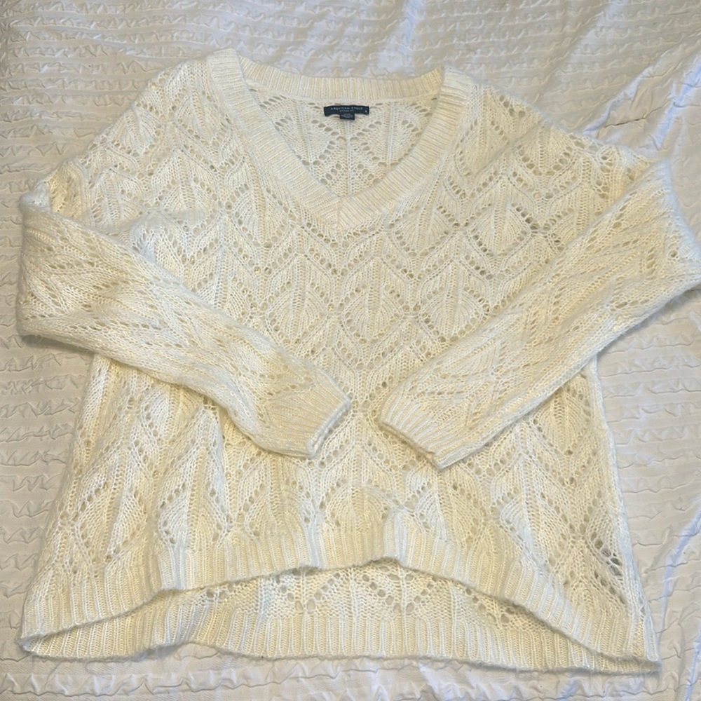 Cream American Eagle sweater